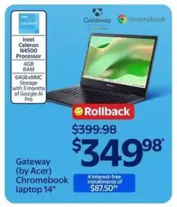 Walmart Gateway (by Acer) Chromebook Laptop 14 offer