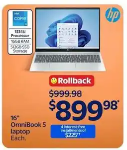 Walmart 16 OmniBook 5 Laptop offer