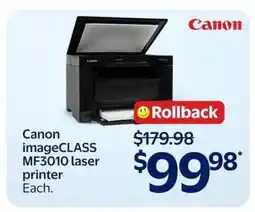 Walmart Canon imageCLASS MF3010 Laser Printer offer