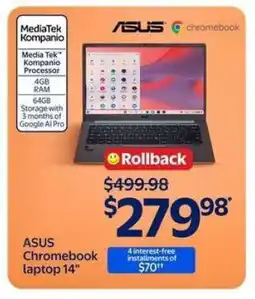 Walmart ASUS Chromebook laptop 14 offer