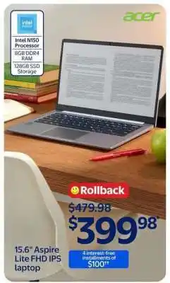 Walmart 15.6 Aspire Lite FHD IPS laptop offer