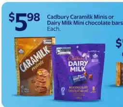 Walmart Cadbury Caramilk Minis or Dairy Milk Mini chocolate bars offer