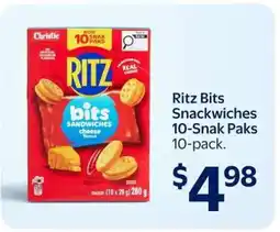 Walmart Ritz Bits Snackwiches 10-Snak Paks offer