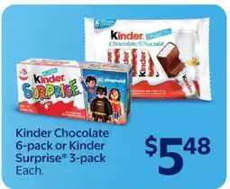 Walmart Kinder Chocolate 6-pack or Kinder Surprise 3-pack offer