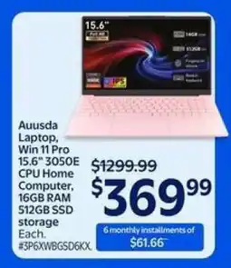 Walmart Auusda Laptop, Win 11 Pro offer