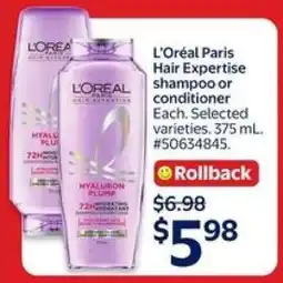 Walmart L'Oreal Paris Hair Expertise Shampoo or Conditioner offer