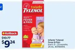 Walmart Infants' Tylenol Fever & Pain offer