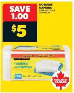 Real Canadian Superstore No Name Napkins offer