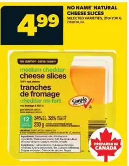 Real Canadian Superstore NO NAME Natural Cheese Slices offer