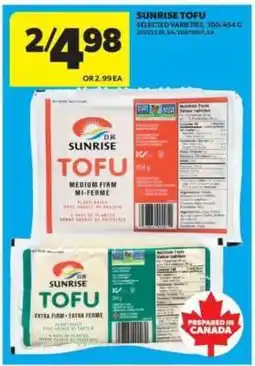 Real Canadian Superstore SUNRISE TOFU offer