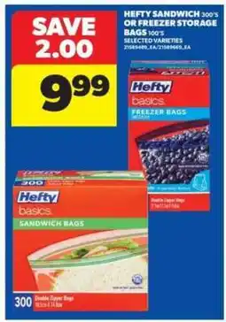 Real Canadian Superstore Hefty Sandwich or Freezer Storage Bags offer