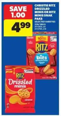 Real Canadian Superstore Christie Ritz Drizzled Minis or Ritz Minis Snak Pack offer