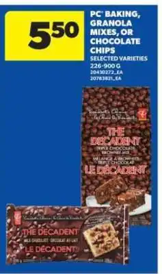 Real Canadian Superstore PC Baking, Granola Mixes, or Chocolate Chips offer