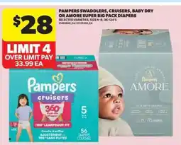 Real Canadian Superstore Pampers Swaddlers, Cruisers, Baby Dry or Amore Super Big Pack Diapers offer