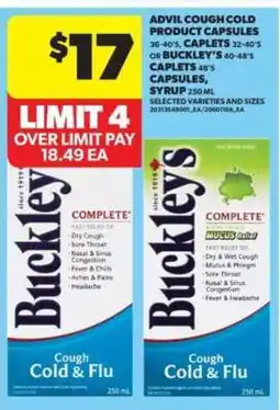 Real Canadian Superstore Advil Cough Cold Product Capsules or Buckley's offer