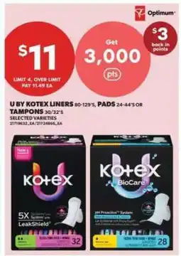 Real Canadian Superstore U by Kotex Liners, Pads, or Tampons offer