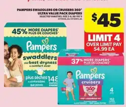 Real Canadian Superstore Pampers Swaddlers or Cruisers 360° ultra value pack diapers offer