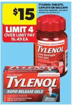 Real Canadian Superstore Tylenol Tablets, Caplets or Gelcaps offer