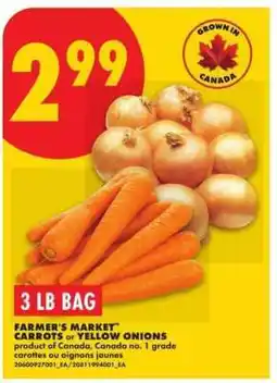 No Frills FARMER'S MARKET CARROTS or YELLOW ONIONS offer