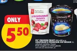 No Frills PC Frozen Fruit or Chapman's Premium Ice Cream offer