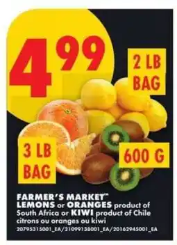 No Frills FARMER’S MARKET LEMONS or ORANGES or KIWI offer