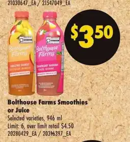 No Frills Bolthouse Farms Smoothies or Juice offer