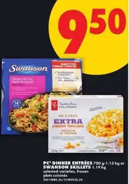 No Frills PC Dinner Entrées or Swanson Skillets offer