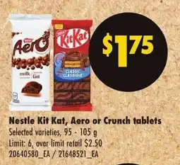 No Frills Nestle Kit Kat, Aero or Crunch tablets offer