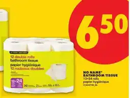 No Frills NO NAME BATHROOM TISSUE offer