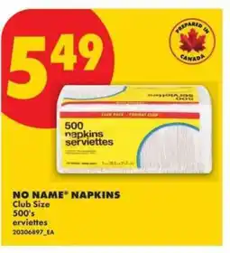 No Frills NO NAME NAPKINS offer