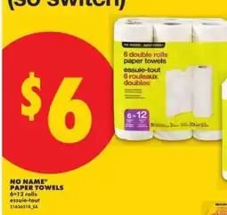 No Frills NO NAME PAPER TOWELS offer