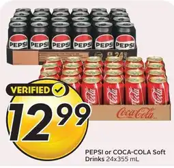 Sobeys Pepsi or coca-cola soft drinks offer