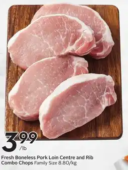 Sobeys Fresh Boneless Pork Loin Centre and Rib Combo Chops offer