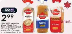 Sobeys Dempster's white or whole wheat, texas toast or sandwich bread offer