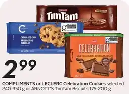 Sobeys Compliments or leclerc celebration cookies selected or arnott's timtam biscuits offer