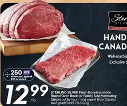 Sobeys Sterling silver fresh boneless inside round oven roast or family size marinating offer