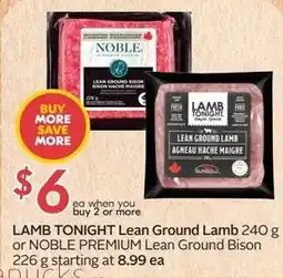 Sobeys Lamb tonight lean ground lamb or noble premium lean ground bison offer