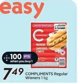 Sobeys Compliments regular wieners offer