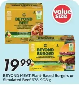 Sobeys Beyond meat plant-based burgers or simulated beef offer