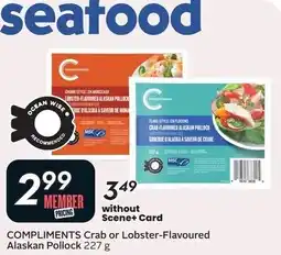 Sobeys Compliments crab or lobster-flavoured alaskan pollock offer