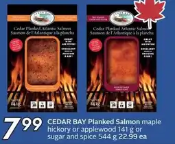 Sobeys Cedar bay planked salmon maple hickory or applewood 141 g or sugar and spice offer