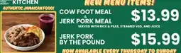 Danforth Food Market COW FOOT MEAL & JERK PORK MEAL, JERK PORK BY THE POUND offer