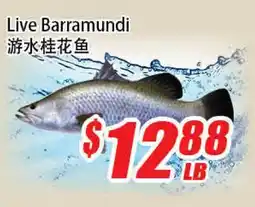 WinCo Food Mart Live Barramundi offer
