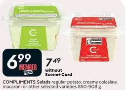 Sobeys Compliments salads regular potato, creamy coleslaw offer
