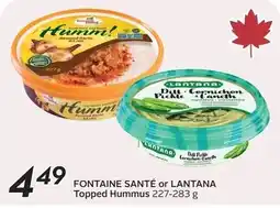 Sobeys Fontaine santé or lantana topped hummus offer