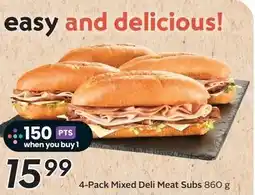 Sobeys 4-Pack Mixed Deli Meat Subs offer