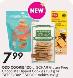 Sobeys ODD COOKIE SCHÄR Gluten Free Chocolate Dipped Cookies or TATE'S BAKE SHOP Cookies offer