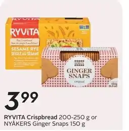 Sobeys RYVITA Crispbread or NYÅKERS Ginger Snaps offer