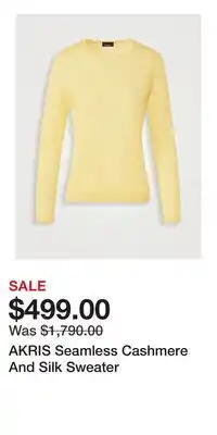 Holt Renfrew AKRIS Seamless Cashmere And Silk Sweater offer