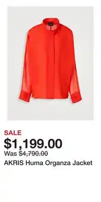 Holt Renfrew AKRIS Huma Organza Jacket offer